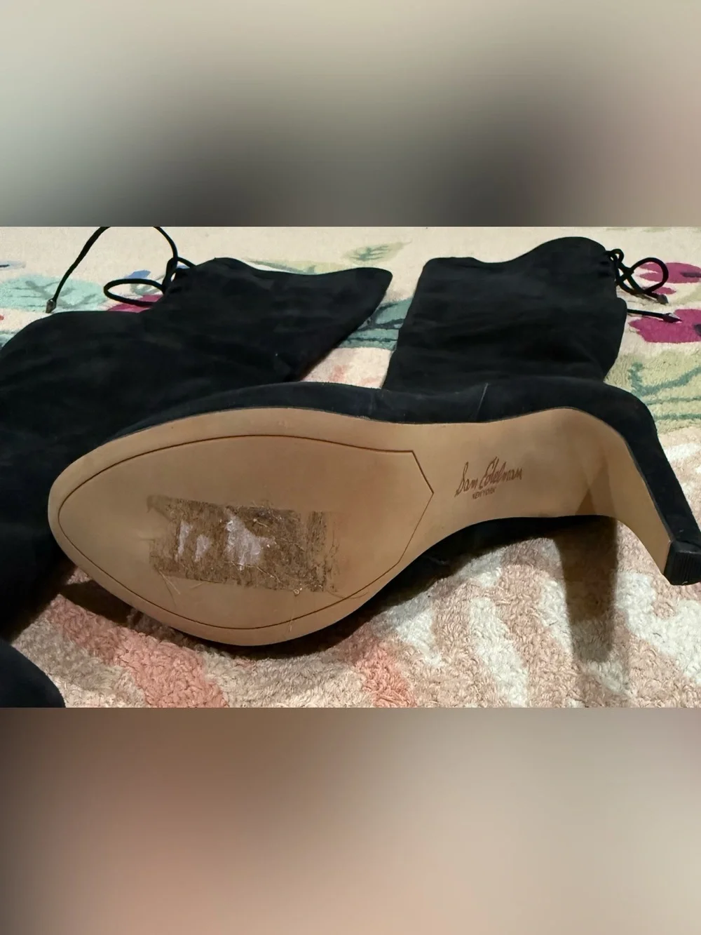Over the knee black suede boot, size 7